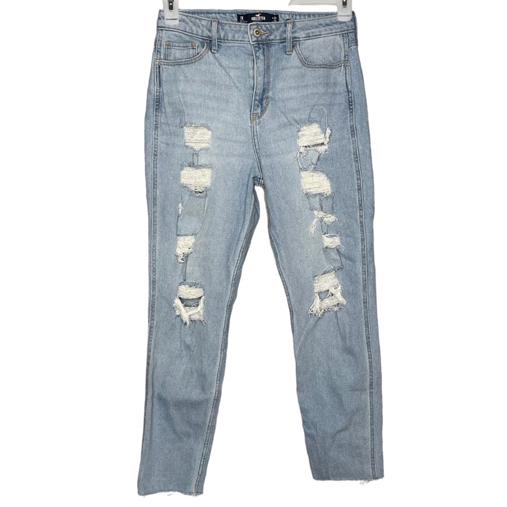 hollister ultra high-rise mom jean light wash distressed size 28 / 7 R